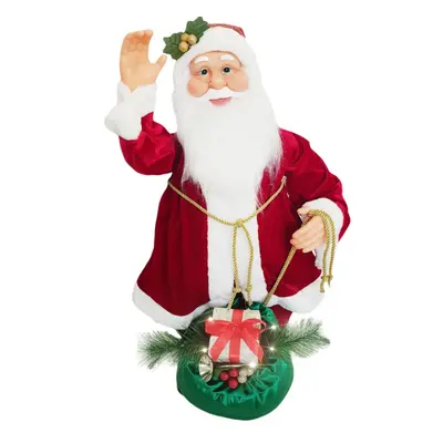 Babbo Natale Rosso 144219 con Abito in Velluto 80Hcm con Musica Luci e Movimento