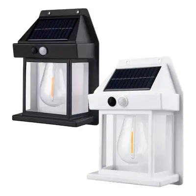 Lampada Ricarica Solare a Parete Esterno BK-888 Luce Calda Sensore di Movimento Bianco