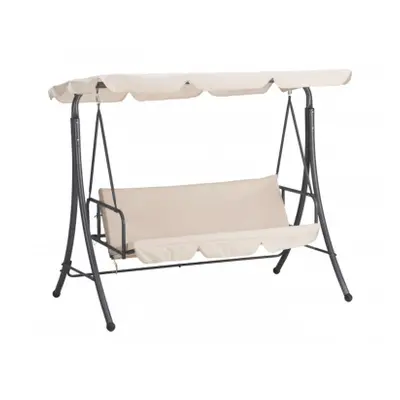 Dondolo Letto da Giardino ARIZONA 3 Posti Tettuccio Parasole Struttura Acciaio Beige