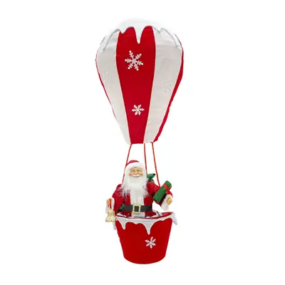 Mongolfiera Babbo Natale 392050 Decorazioni Natalizie 110H cm con Luci e Suoni