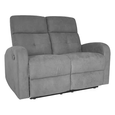 Divano Poltrona 2 Posti RECLINER Poggiapiedi e Schienale Reclinabile 130x77x64H Grigio