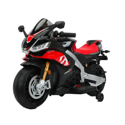 Moto Elettrica per Bambini LT973 Aprilia RSV4 BIG 24V Nera Luci e Suoni