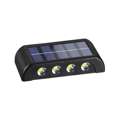 Lampada da Parete ad Energia Solare 8 LED Applique da Esterno Impermeabile 2700K