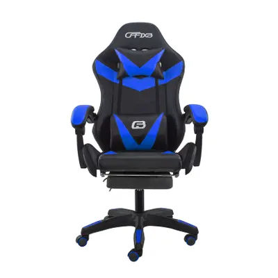 Sedia Ufficio Gaming AZRACE Ecopelle OFFIX3 con Poggiapiedi Poltrona Reclinabile Blu