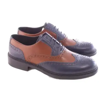 Scarpe derby uomo bicolore vintage, blu e cuoio