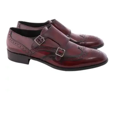 Scarpe eleganti uomo in pelle lucida spazzolata bordeaux