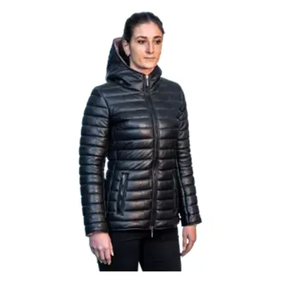 Piumino donna in pelle nero modello Serena