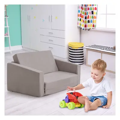 Costway Divano convertibile bambini 2-in-1 con copertura lavabile in lavatrice, Poltrona con fun