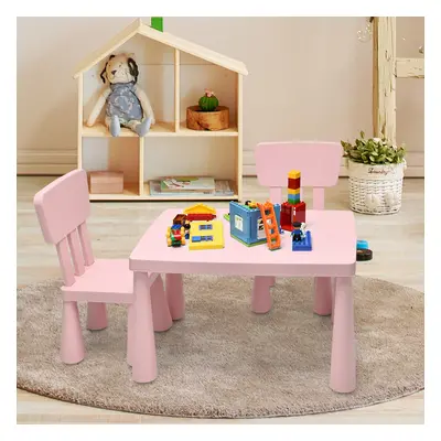 Costway Set con tavolo e 2 sedie per bambini, Set con tavolo e 2 sedie per mangiare disegnare sc