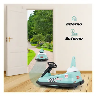 Costway Auto bumper elettrica per bambini con rotazione a 360° doppi motori 2 velocità, Giocatto