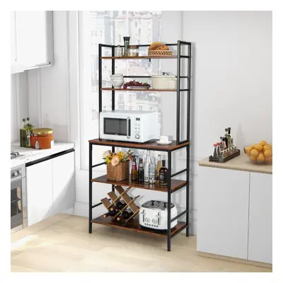 Costway Scaffale da cucina con 5 ripiani aperti, Mobile porta microonde per soggiorno 80x40x170c