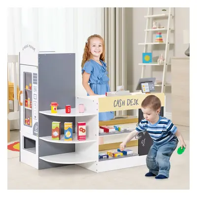 Costway Negozio alimentare per bambini con cassa macchina POS distributore automatico, Set di gi