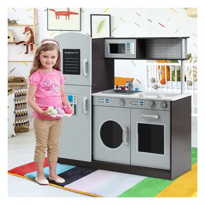 Costway Cucina giocattolo per bambini con accessori personalizzati manopole, Cucina verticale in