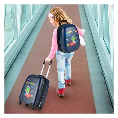 Costway Set di valigie rotanti portatili leggeri con ruote per bambini, Set di bagagli a mano da