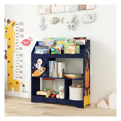 Costway Mobile portagiochi per bambini con libreriaporta giocattoli e scomparti, Scaffale 3-in-1