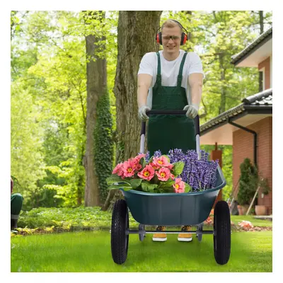 Costway Carriola da giardino con 2 ruote e struttura in acciaio, Carrello resistente con capacit