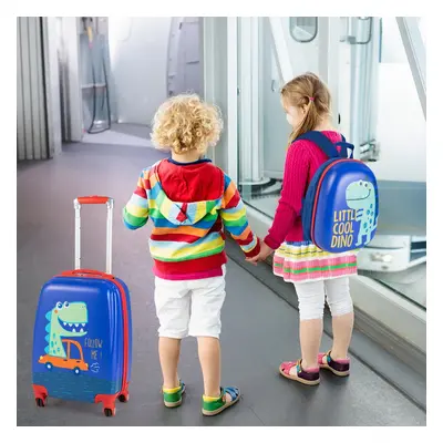 Costway Valigie rigide con rotelle e maniglia retrattile, Set di valigie e zaini per bambini dai