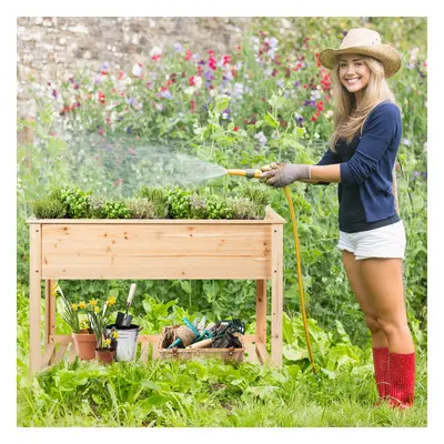 Costway Fioriera di legno da giardino con mensola per piante verdure e fiori, Vaso da fiori rial