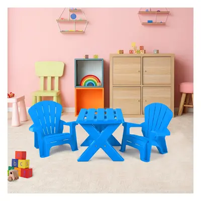 Costway Set tavolino e sedie per bambini in plastica, Tavolino con 2 sedie adirondack per pausa 