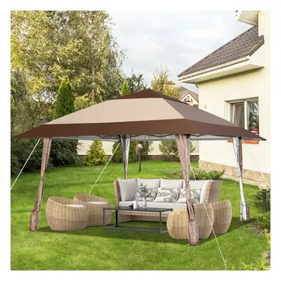 Costway Gazebo da patio 3x3M portatile con ruote e UPF 50+, Tettoia pop-up impermeabile per even