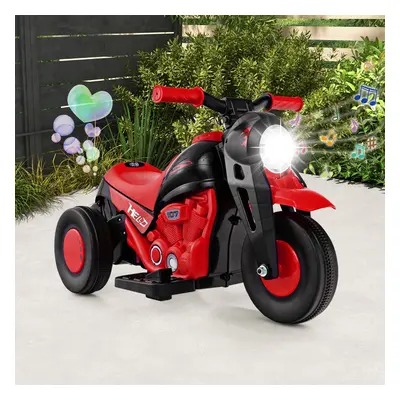 Costway Auto a bolle per bambini da 6V, Moto elettrica per bambini con creatore di bolle pulsant