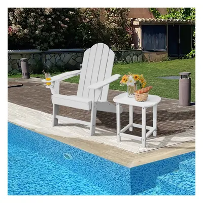 Costway Sedia Adirondack con porta bicchiere per giardino e spiaggia, Sedia per cortile resisten