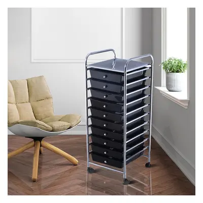 Costway Carrello cassettiera multiuso con 10 cassetti da cucina Contenitore con ruote a 10 ripia