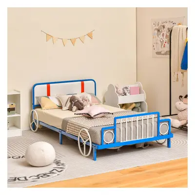 Costway Letto singolo per bambini a forma di auto, Struttura letto per bambini in metallo con te