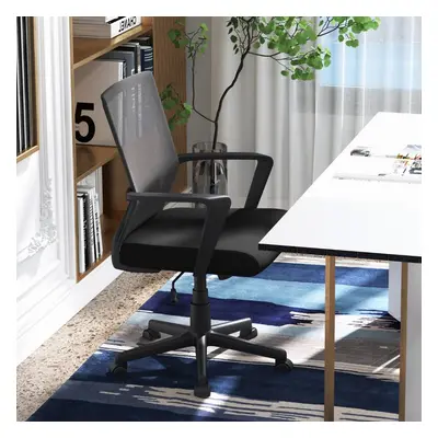 Costway Sedia da ufficio ergonomica con supporto lombare funzione dondolo ruote, Sedia girevole 