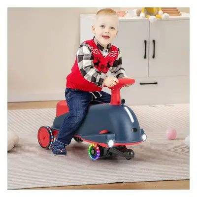 Costway Macchina cavalcabile elettrica 2 in 1, Auto da drift per bambini 3 anni con musica e ped