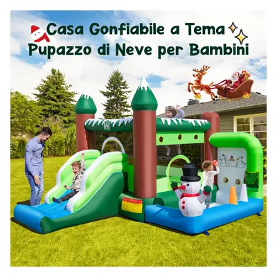 Costway Castello gonfiabile per bambini con scivolo piscina di pallinepupazzo di neve ventilator