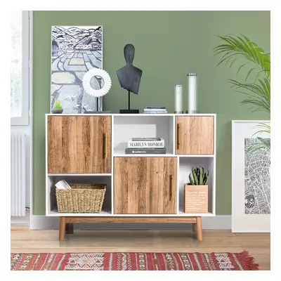 Costway Mobile moderno con 3 ante e scompartimenti, Credenza multiuso ideale per casa e ufficio 