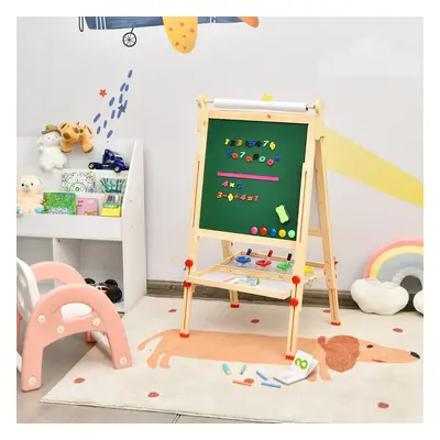 Costway Cavalletto artistico 3 in 1 per bambini con lavagna bianca e nera, Cavalletto con altezz