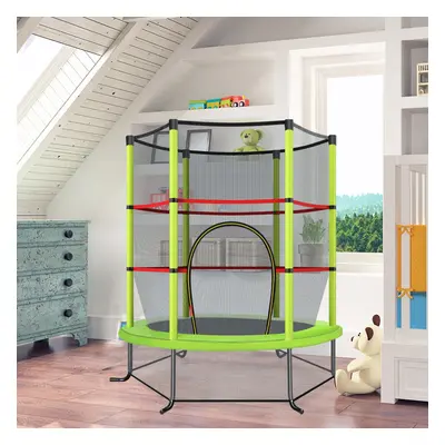 Costway Tappeto elastico per bambini con rete di sicurezza, Tappeto elastico con struttura in ac