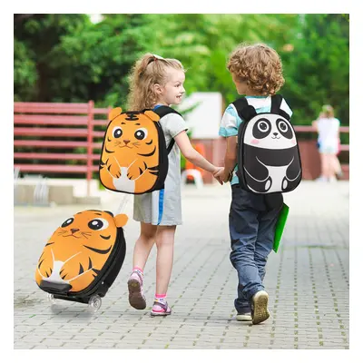 Costway Set di bagagli con ruote per bambini 2 pezzi, Bagaglio a mano da 40cm e zaino da 30cm le