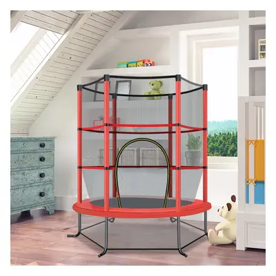 Costway Tappeto elastico per bambini con rete di sicurezza, Tappeto elastico con struttura in ac