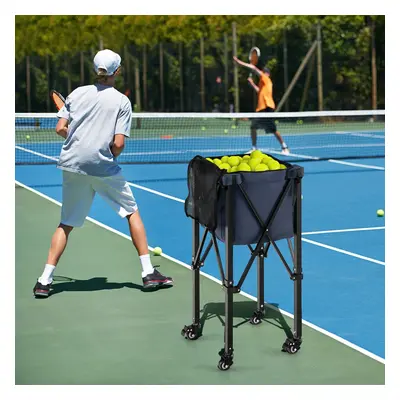 Costway Carrello porta palline da tennis in alluminio con ruote borsa rimovibile, Cesto raccogli