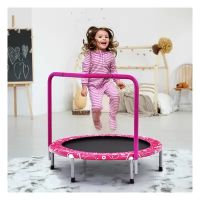 Costway Trampolino per bambini con copertura di sicurezza e maniglia, Tappeto elastico pieghevol