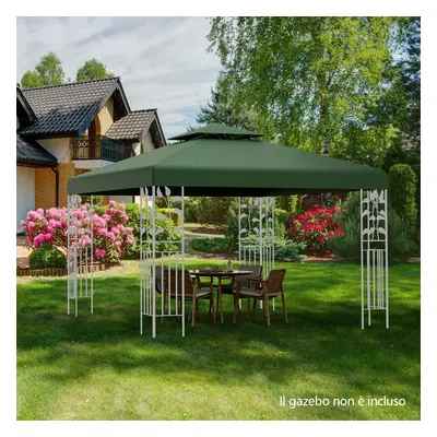 Costway Copertura di ricambio per gazebo a 2 livelli da 300x300cm, Tettoia con fibbie in allumin