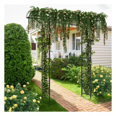 Costway Gazebo da giardino in metallo decorativo con tralicci per piante rampicanti, Arco da gia