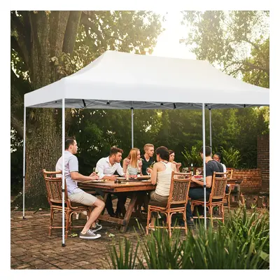 Costway Gazebo regolabile e pieghevole 6x3M con ruote e borsa portatile, Tenda impermeabile per 