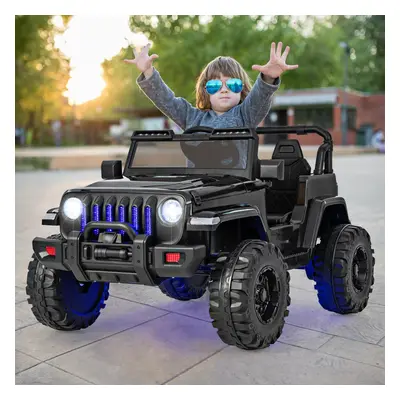 Costway Jeep per bambini alimentata a batteria 12V con 2 posti e telecomando musica porta USB, A