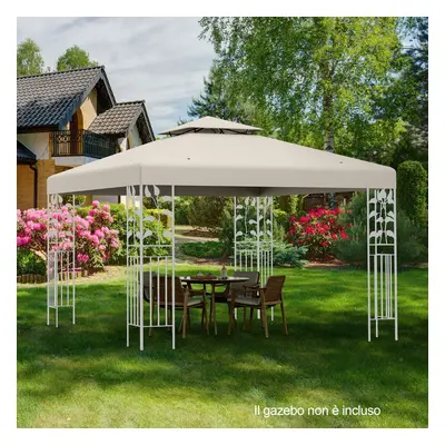 Costway Copertura di ricambio per gazebo a 2 livelli da 300x300cm, Tettoia con fibbie in allumin