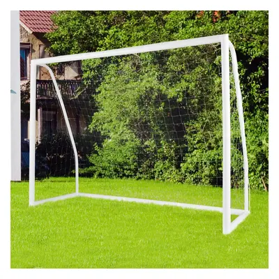 Costway Obiettivo per calcio 245x182cm con pali di fissaggio coni da calcio, Rete da calcio e te