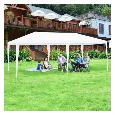 Costway Gazebo con 4 tende laterali rimovibili e 2 porte con cerniera 3x6m, Pergola per barbecue