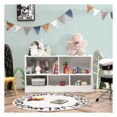 Costway Libreria a 5 cubi per bambini e organizer giocattoli, Scaffale di legno con 5 scompartim