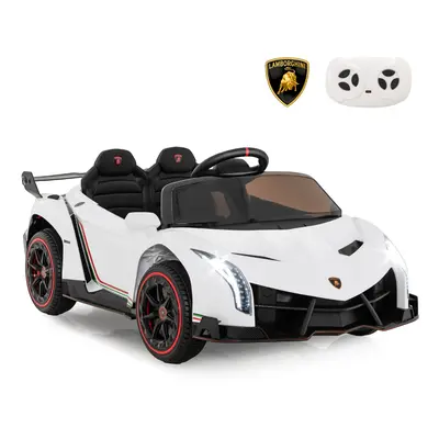 Costway Auto sportiva elettrica per bambini con licenza lamborghini 4WD telecomando 2,4g luci LE