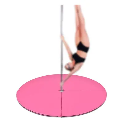 Costway Tappetino per pole dance pieghevole φ150cm Tappeto per palo da danza antiscivolo in PVC 