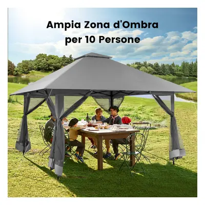 Costway Tettoia pop-up per gazebo con altezza regolabile borsa da trasporto con rotelle, Riparo 