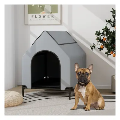 Costway Casa elevata per cani con finestre ventilate copertura rimovibile, Cuccia per cani con l